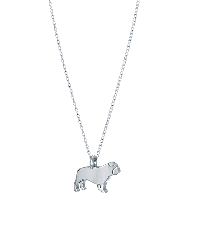English Bulldog Mini Pups Diamond Necklace