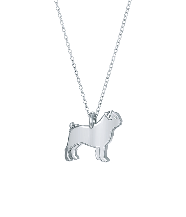 Pug Mini Pups Diamond Necklace