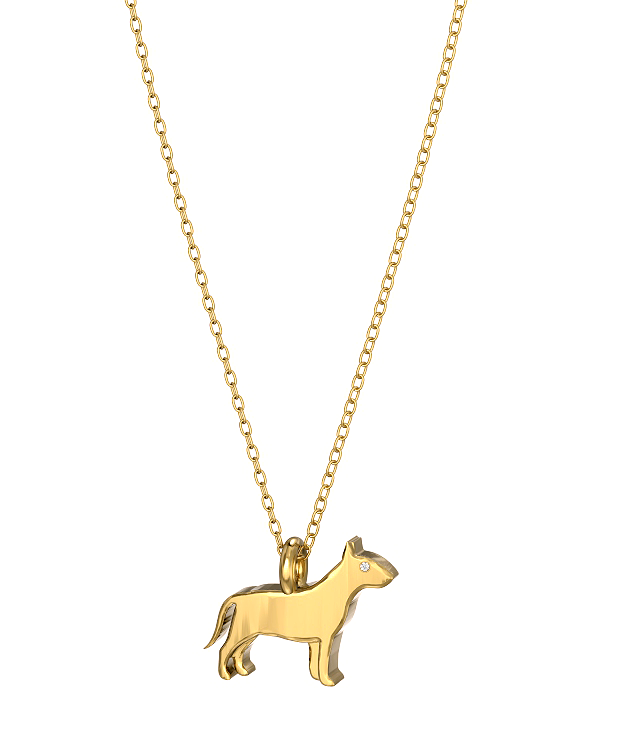 Bull Terrier Mini Pups Diamond Necklace yg