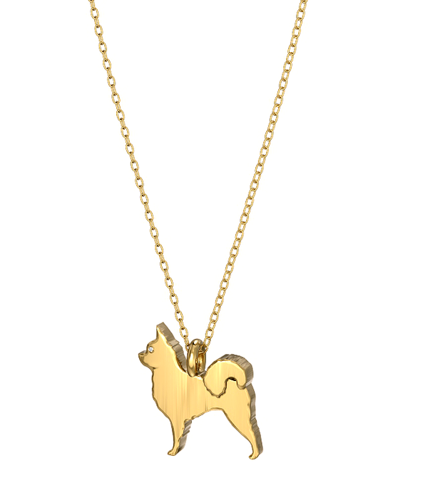 Chihuahua Long Hair Mini Pups Diamond Necklace YG