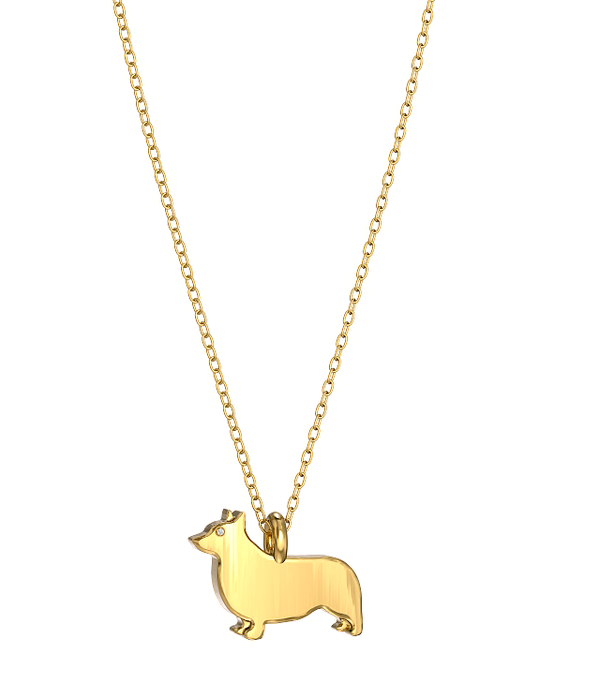 Corgi Mini Pups Diamond Necklace YG