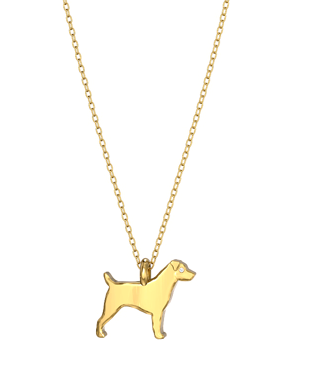 Jack Russell Mini Pups Diamond Necklace yg