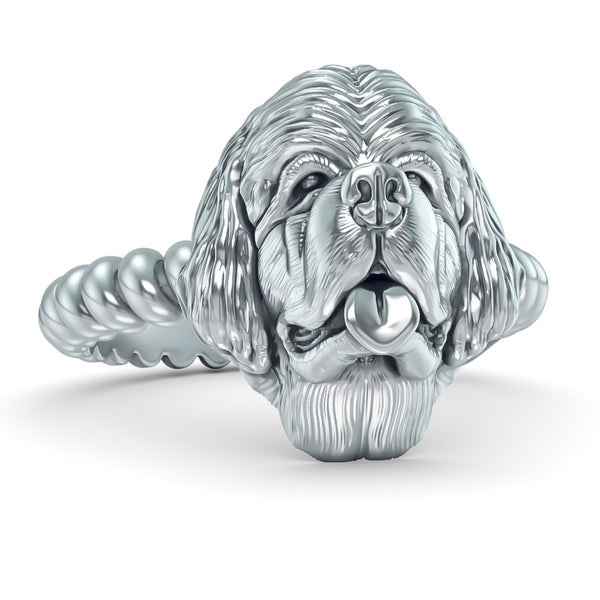 Newfoundland Dog Breed Twisted Wire Rope Ring