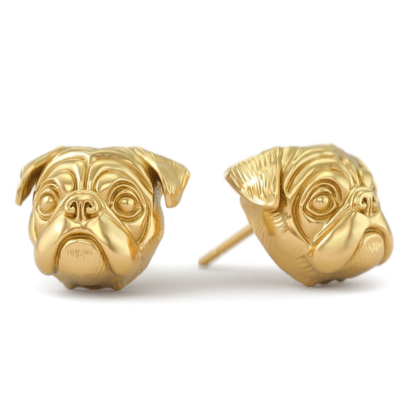 Pug Puppy Face Earring Studs