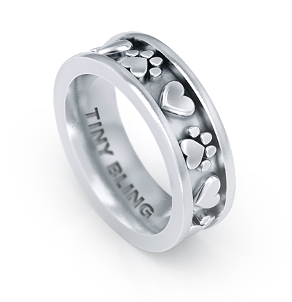 Paws and Hearts Eternity Band Ring - TINY BLING