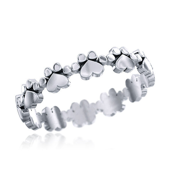Paw Prints and Hearts Kloe Eternity Ring - TINY BLING