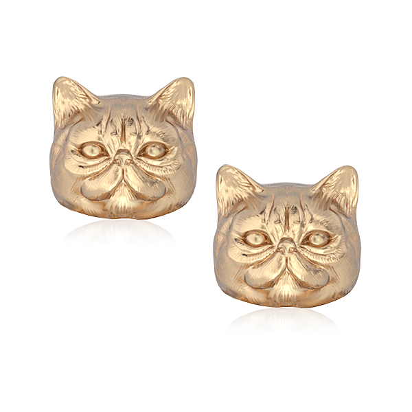 Exotic Short Hair Persian Cat Breed Face Earring Studs