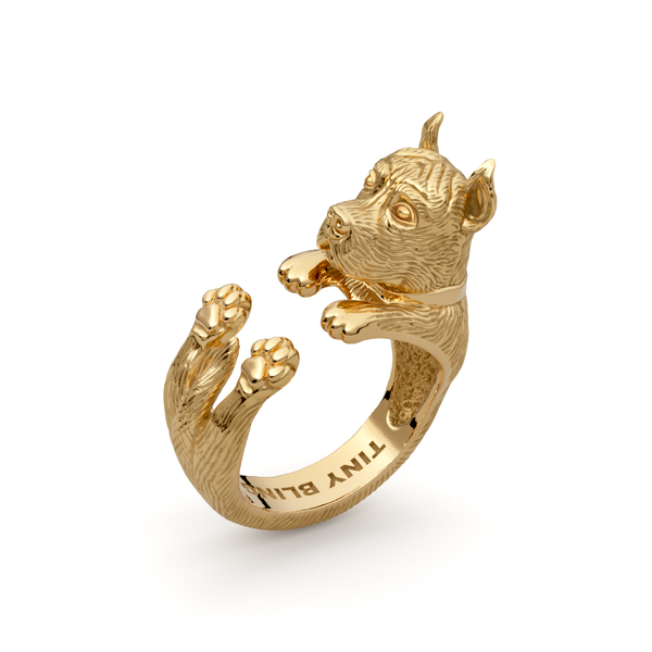 Gold sales pitbull ring