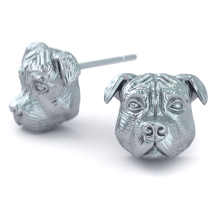 PIT BULL Breed Face Earring Studs - Tiny Bling