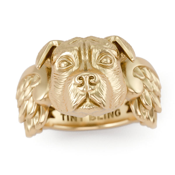 Pit Bull Angel Wings Memorial Ring