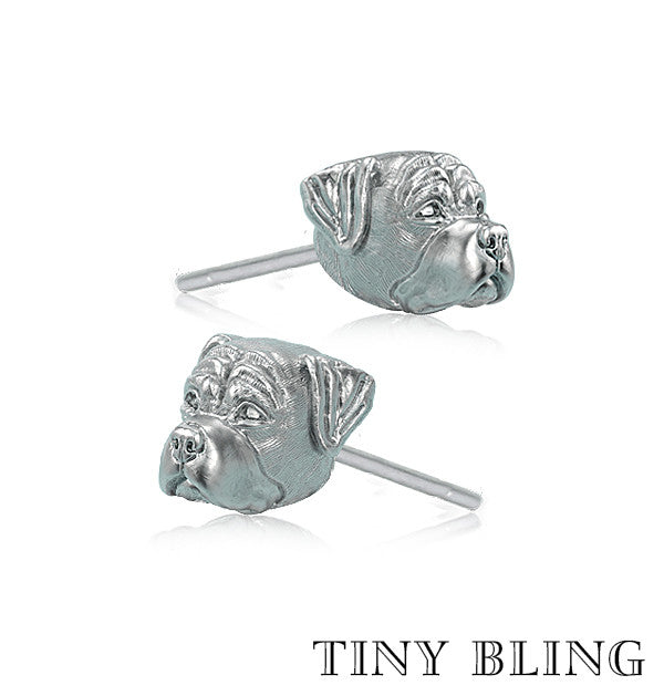 Rottweiler Face Earring Studs - TINY BLING