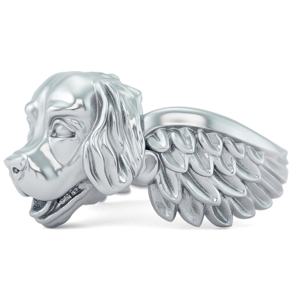 Golden Retriever Angel Wings Memorial Ring