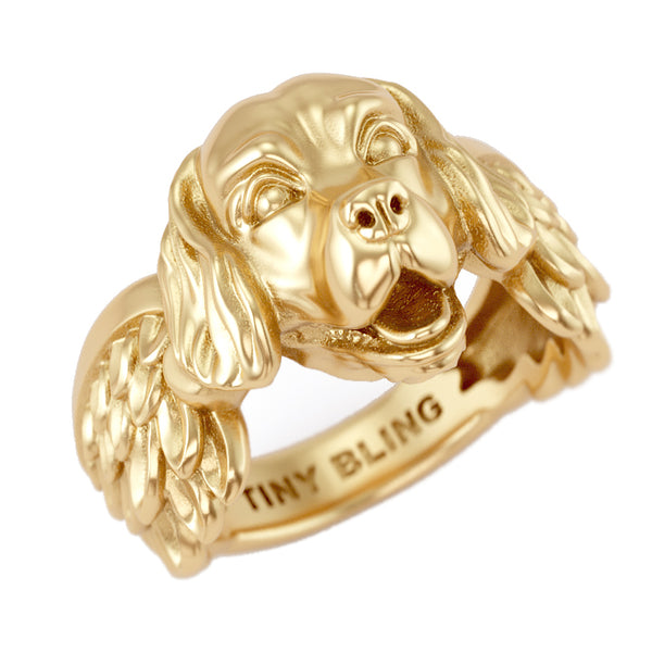 Golden Retriever Angel Wings Memorial Ring