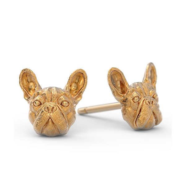 French Bulldog Breed Jewelry Puppy Face Earring Studs - TINY BLING