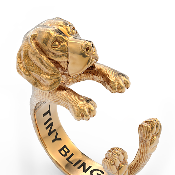 Beagle Jewelry Cuddle Wrap Ring - TINY BLING