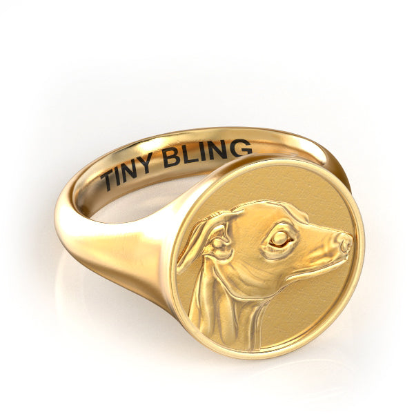 Greyhound Classic Round Signet Ring