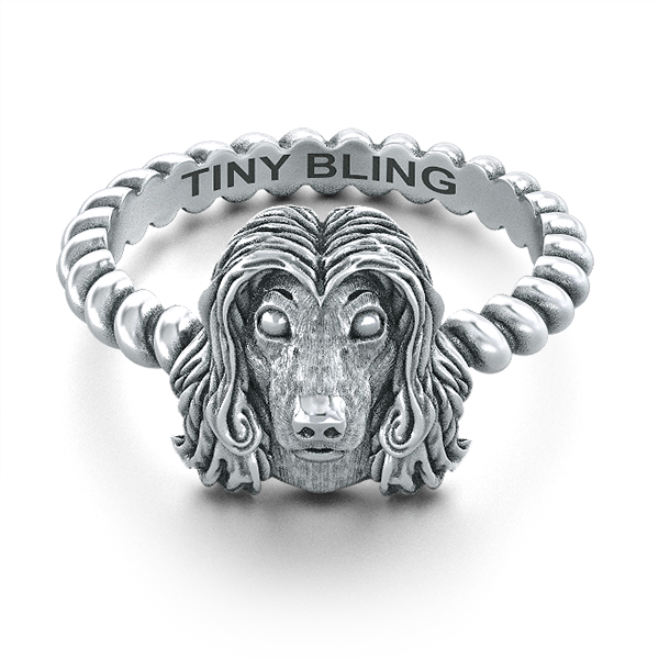 Afghan Hound Breed Jewelry Twisted Wire Rope Ring