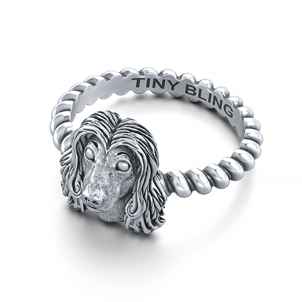Afghan Hound Breed Jewelry Twisted Wire Rope Ring