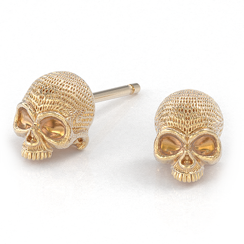 Micro Skull Earring Studs 14k gold