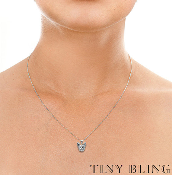 Sphynx Cat Breed Diamond Eyes Pendant - TINY BLING