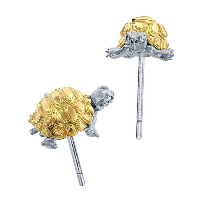 Madagascar Tortoise Diamond Earring Studs