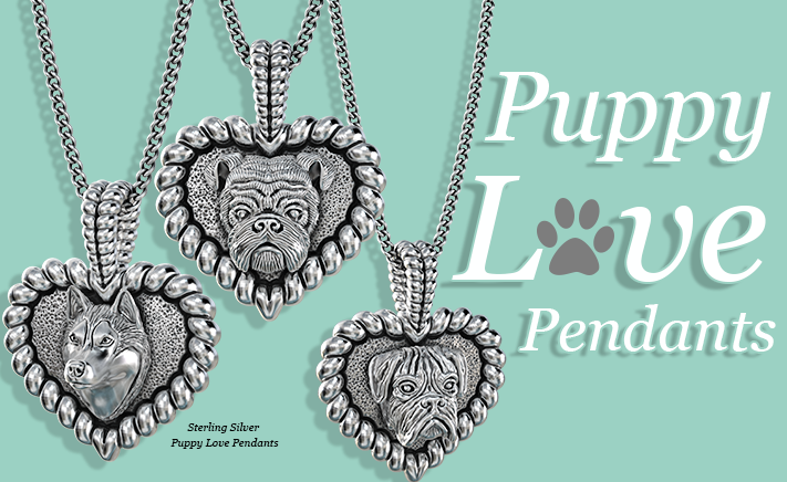 Puppy Love Heart Pendant - TINY BLING