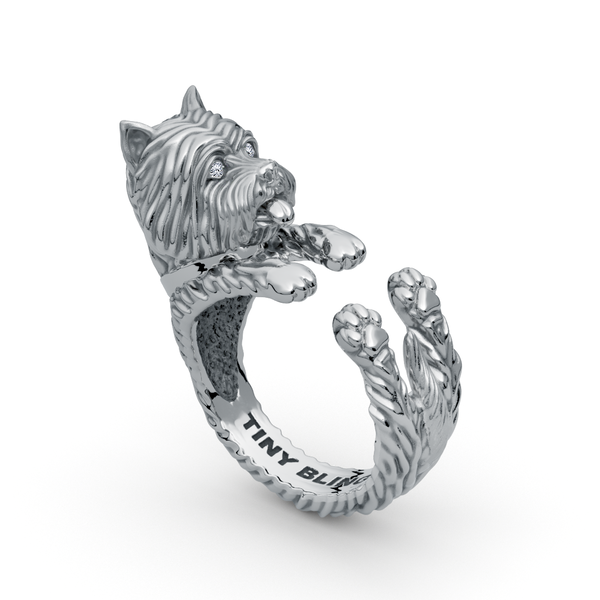 West Highland White Terrier Diamond Cuddle Wrap Ring