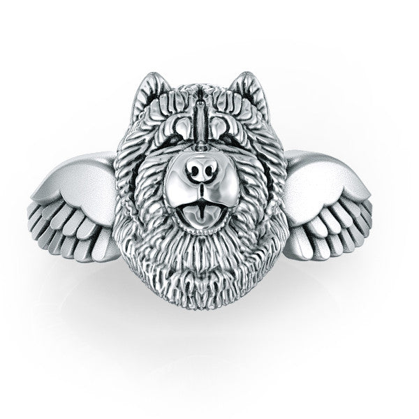 Chow Chow Angel Wings Memorial Ring