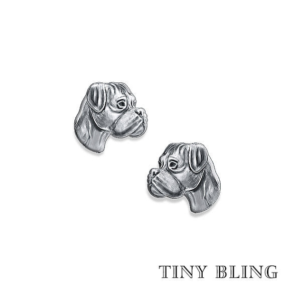 Boxer Breed Face Earring Studs