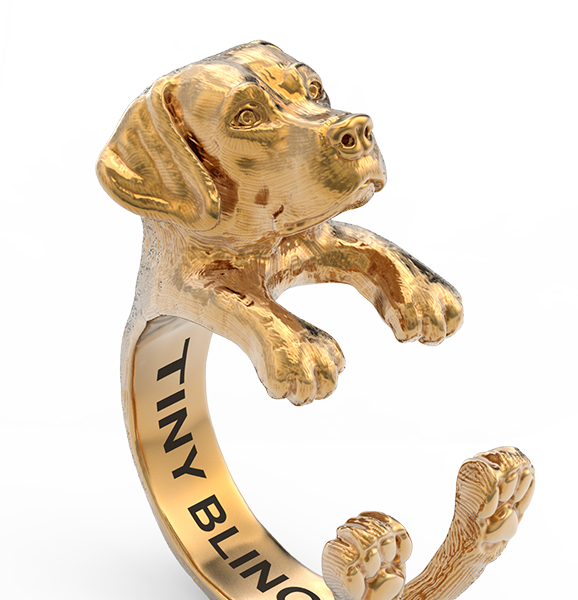 Labrador Retriever Breed Jewelry Cuddle Wrap Ring - TINY BLING