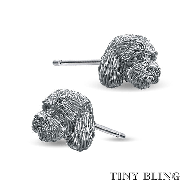 Cockapoo Face Earring Studs - TINY BLING