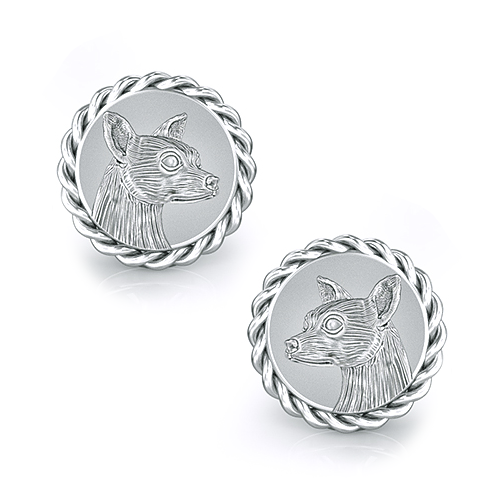 Chihuahua Embossed Dapper Cufflinks