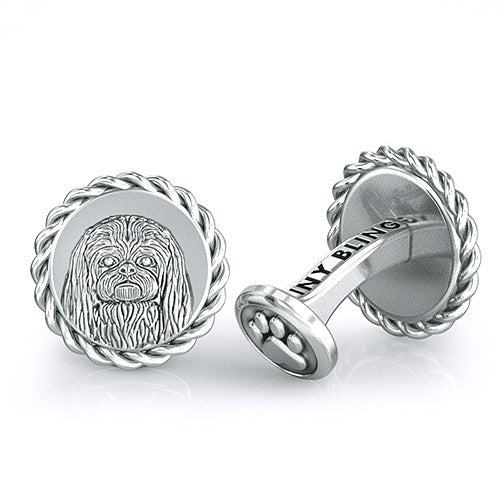 Pekingese Embossed Dapper Cufflinks