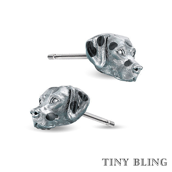 Dalmatian Face Earring Studs - TINY BLING