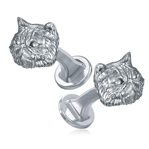 Fluffy Persian Cat Breed Puppy Face Cufflinks