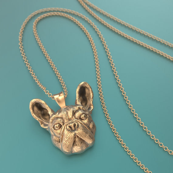 French Bulldog Breed Jewelry Face Pendant - TINY BLING