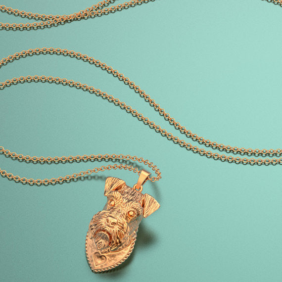 Miniature Schnauzer Breed Jewelry Heart Pendant - TINY BLING