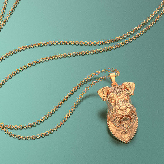 Miniature Schnauzer Breed Jewelry Heart Pendant - TINY BLING