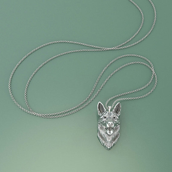 Belgian Malinois Breed Jewelry Face Pendant - TINY BLING