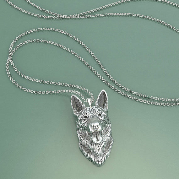 Belgian Malinois Breed Jewelry Face Pendant - TINY BLING