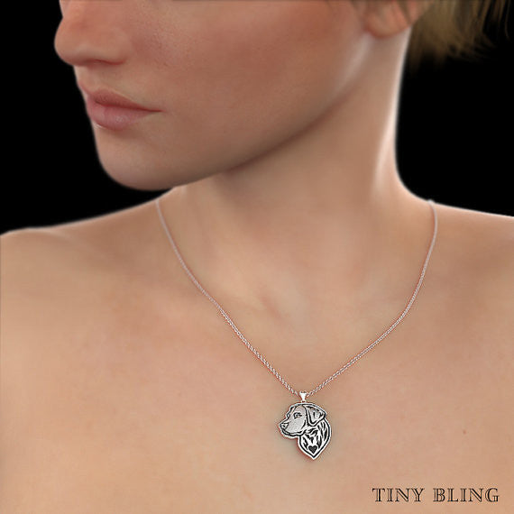 Labrador Retriever Jewelry Flat Pendant Necklace - TINY BLING