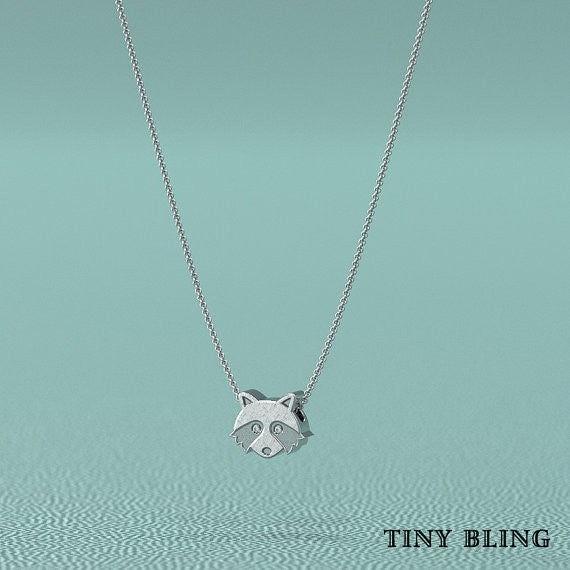 Diamond Raccoon Necklace. - TINY BLING