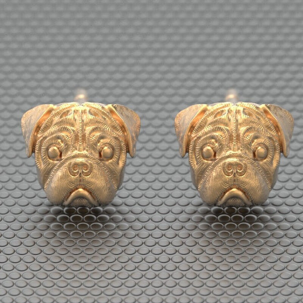 Classic Gold PUG Earring Studs