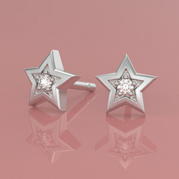 Star Twinkle Diamond Stud Earrings