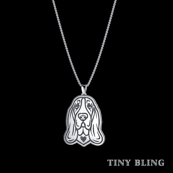 Basset Hound Breed Jewelry Necklace - TINY BLING