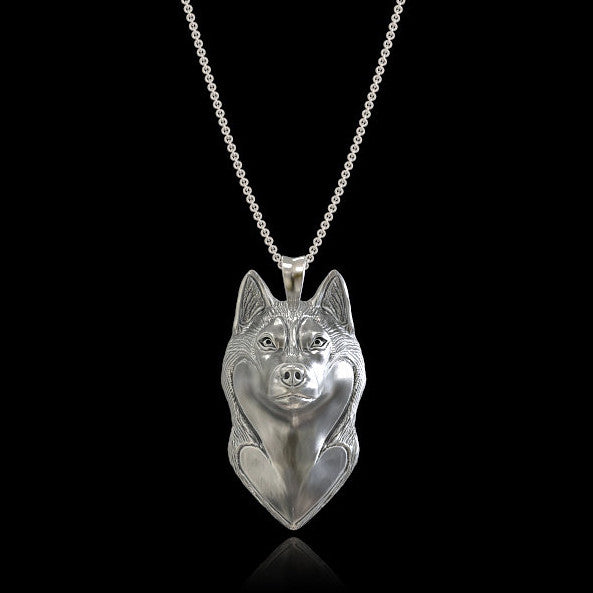 Siberian Husky Breed Jewelry Face Pendant - TINY BLING