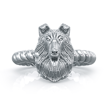 Rough Collie Breed Twisted Wire Rope Ring