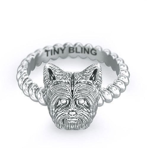 Yorkshire Terrier Short Hair Twisted Wire Rope Ring