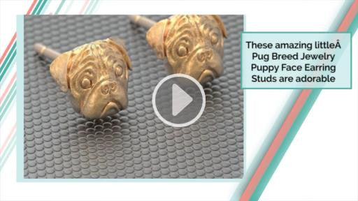 Pug Breed Jewelry Puppy Face Earring Studs - TINY BLING