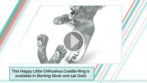 Chihuahua Cute Breed Jewelry Cuddle Wrap Ring - TINY BLING